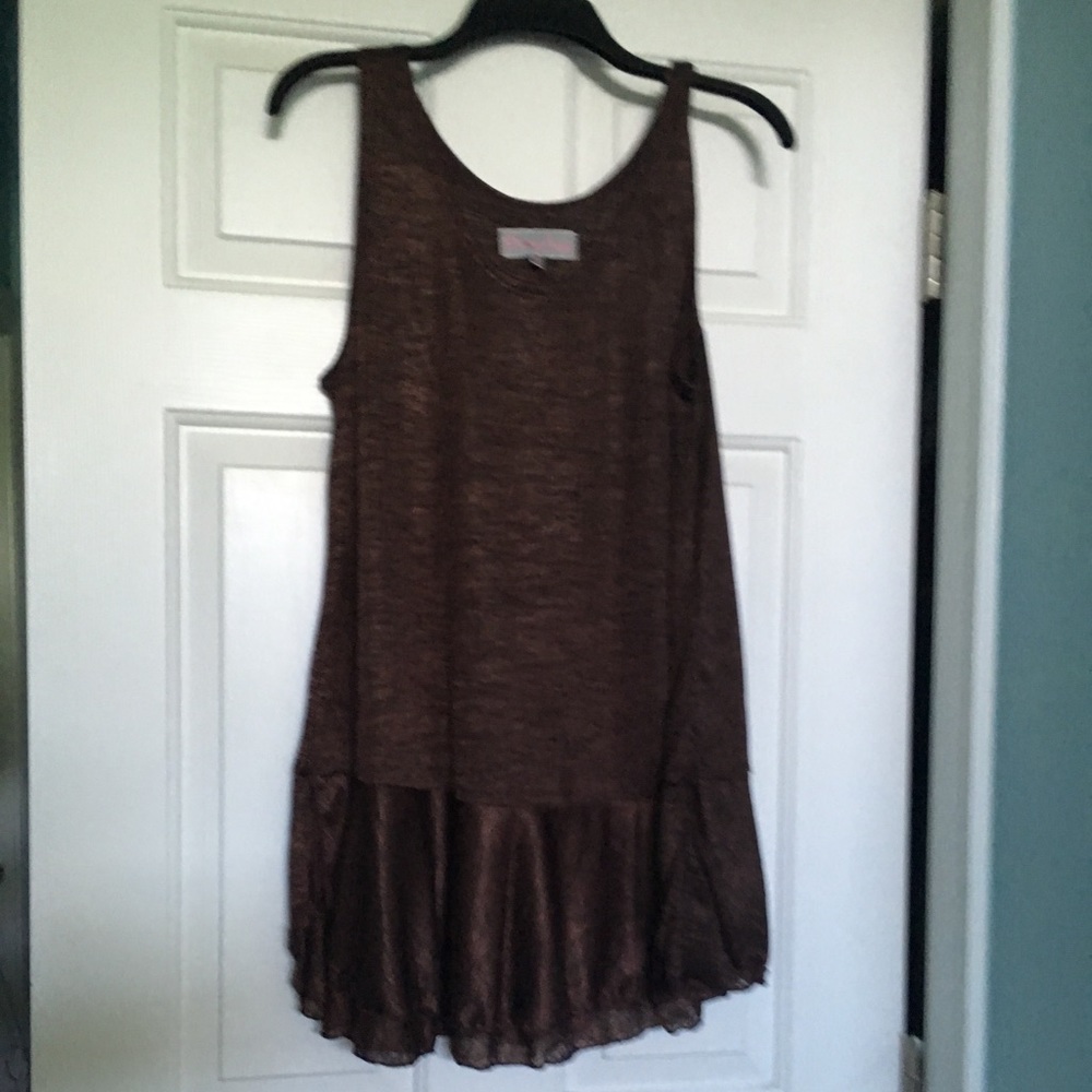 Brown Tanked Blouse